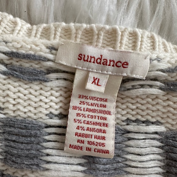 Sundance ivory gray cardigan‎ sweater wool blend ladies size XL - Picture 4 of 7
